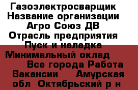 Газоэлектросварщик › Название организации ­ Агро-Союз ДВ › Отрасль предприятия ­ Пуск и наладка › Минимальный оклад ­ 55 000 - Все города Работа » Вакансии   . Амурская обл.,Октябрьский р-н